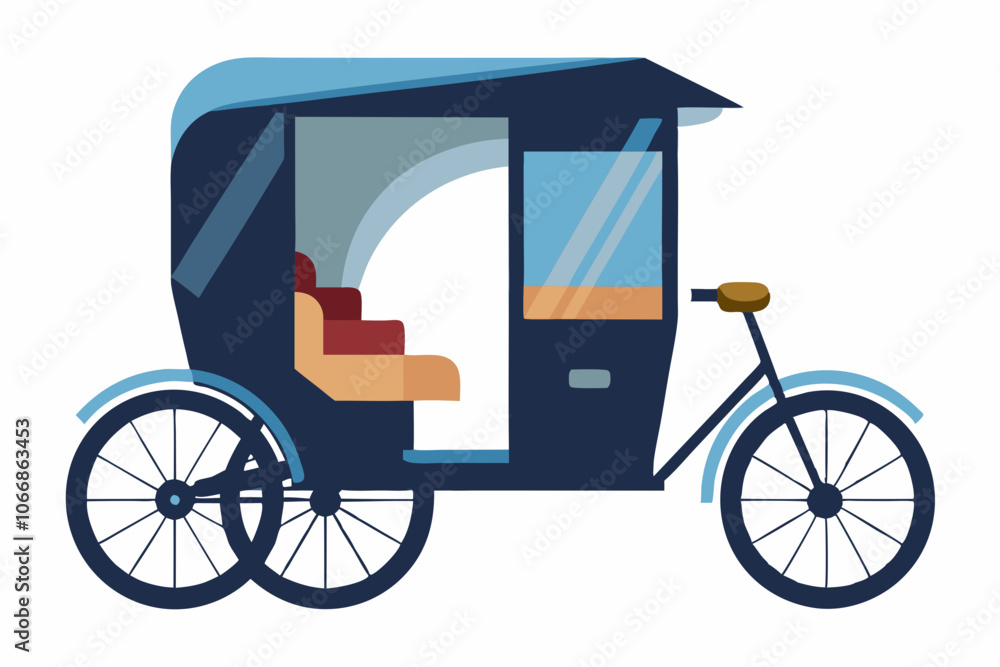 Fototapeta premium Beautiful ricksha white background vector illustration