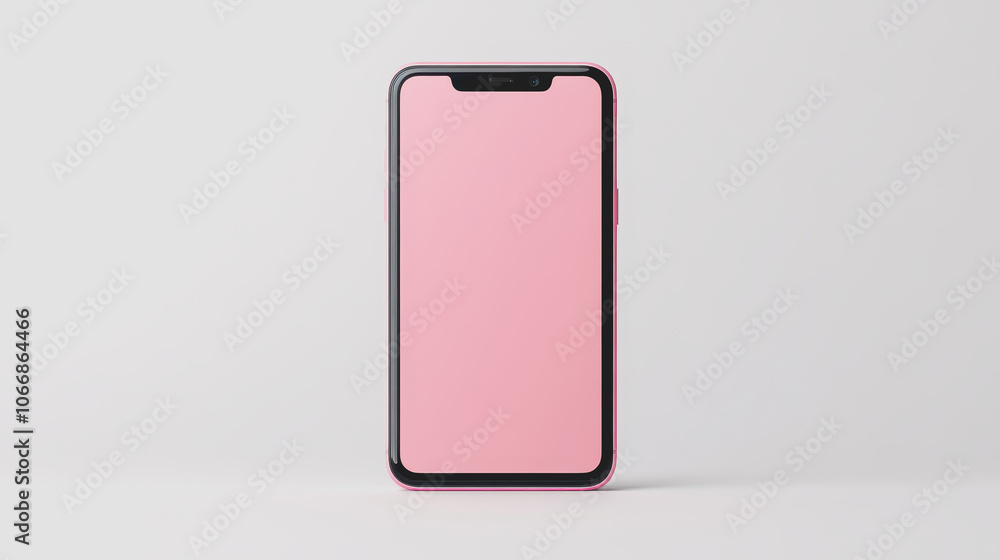 Pink Smartphone Mockup with Isolated Background Pink Smartphone Mockup with Isolated Background