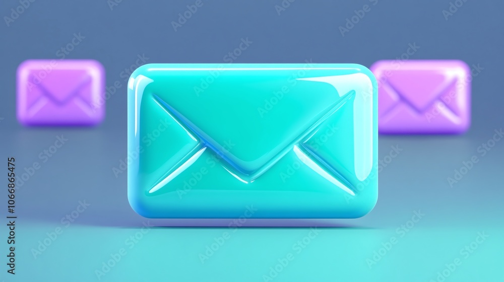 Vibrant Email Icon on Colorful Background Vibrant Email Icon on Colorful Background