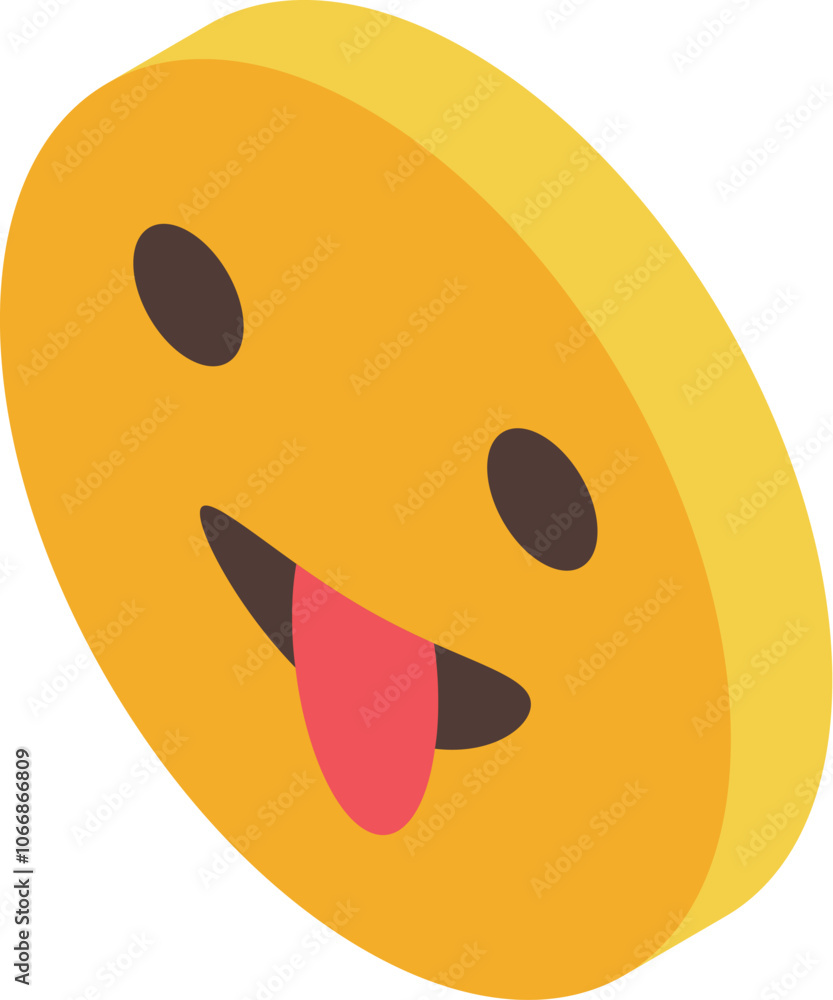 Fototapeta premium Playful 3d emoji sticking its tongue out, expressing a sense of fun and lightheartedness