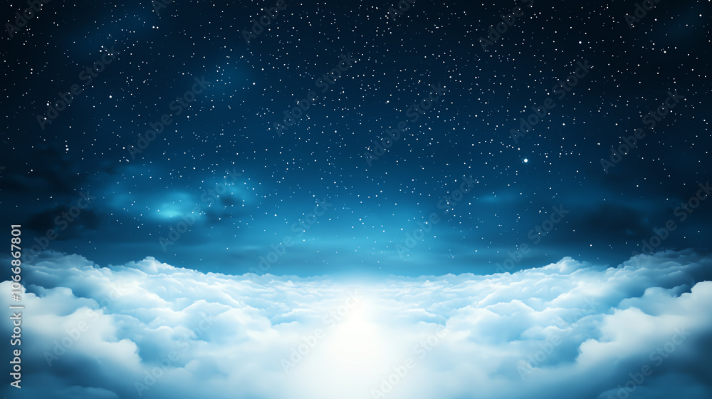 Whimsical cloud pathway stretching into the night, ethereal and otherworldly with thousands of tiny stars, surreal journey into space, fantasy landscape. Whimsical cloud pathway stretching into the night, ethereal and otherworldly with thousands of tiny stars, surreal journey into space, fantasy landscape.
