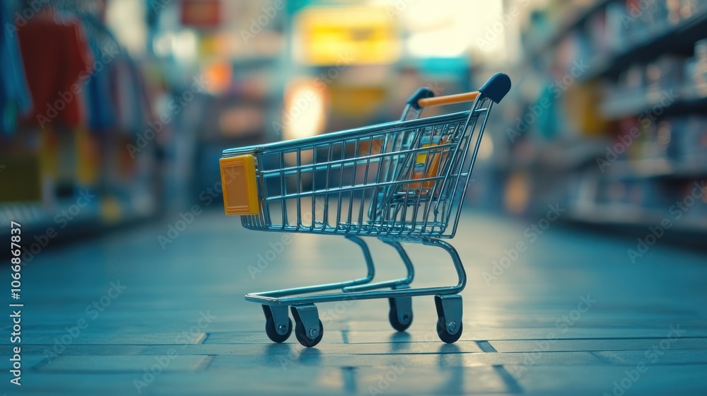 Shopping Cart in Aisle Shopping Cart in Aisle