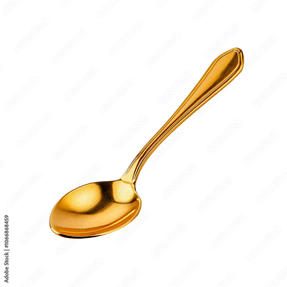 golden spoon isolated on white background golden spoon isolated on white background