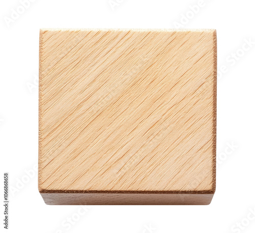 Wood cube isolated on transparent background