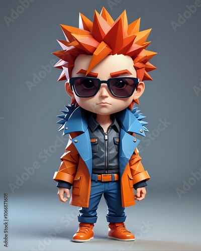 A stylish chibi character Ai-generated image