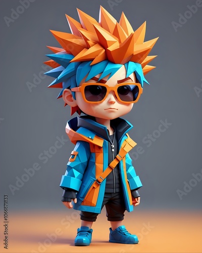 A stylish chibi character Ai-generated image