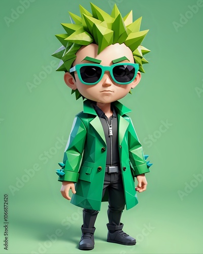 A stylish chibi character Ai-generated image