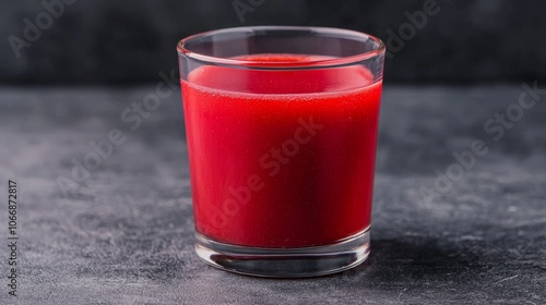 Wallpaper Mural A vibrant red drink served in a clear glass, against a dark background, showcasing its rich color and smooth texture. Torontodigital.ca