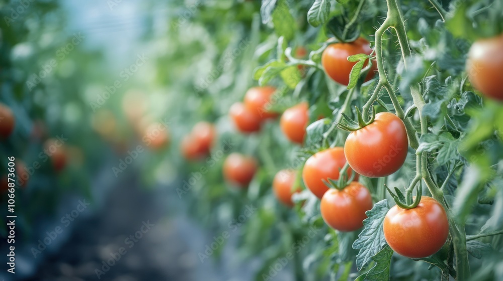 Ripe Tomatoes in a Greenhouse Ripe Tomatoes in a Greenhouse