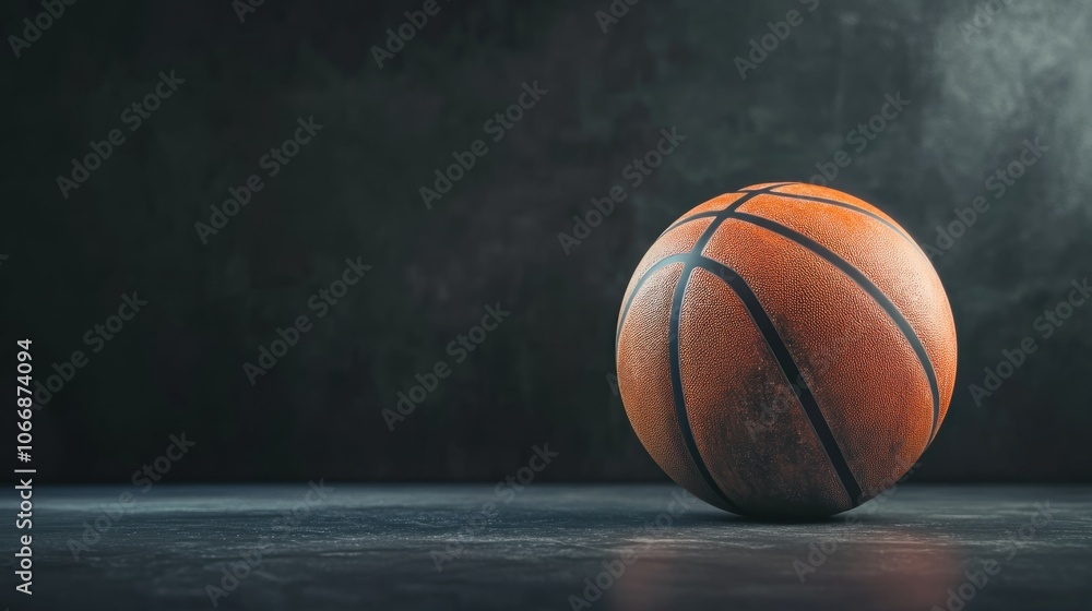 Obraz premium Basketball on a Dark Background