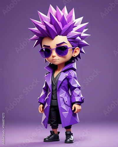 A stylish chibi character Ai-generated image