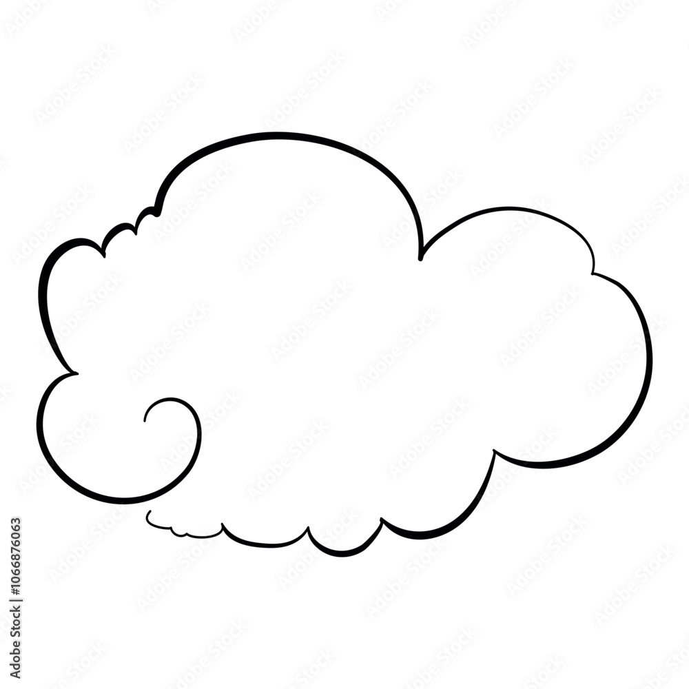 Vector abstract image of white cloud in calligraphic style Vector abstract image of white cloud in calligraphic style