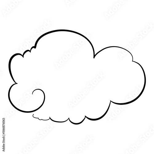 Vector abstract image of white cloud in calligraphic style