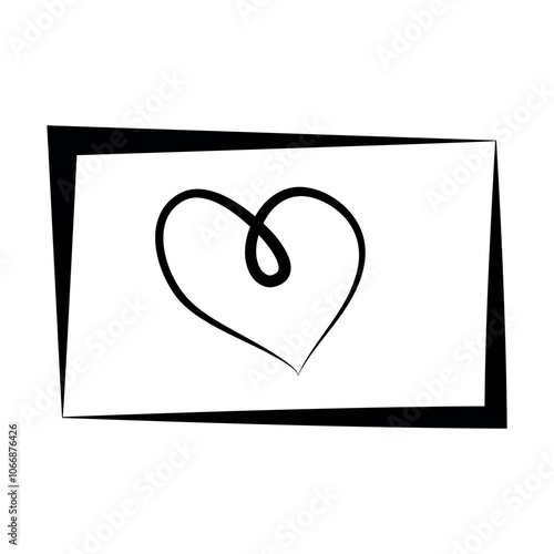 Vector image of a heart in a frame.