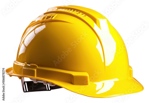 Enhance workplace safety with durable yellow hard hats for construction and industrial use transparent background photo