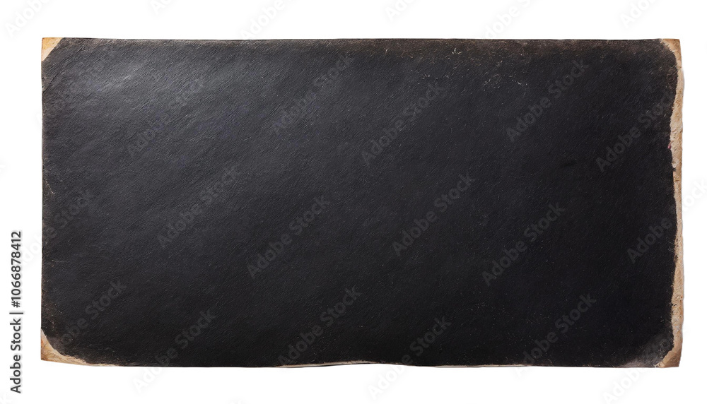 Fototapeta premium Torn rectangle black paper for using as text box