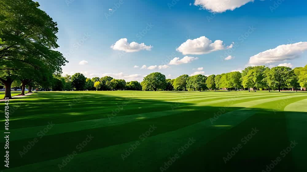 Open Green Field with Trees under a Clear Blue Sky
Open Green Field with Trees under a Clear Blue Sky