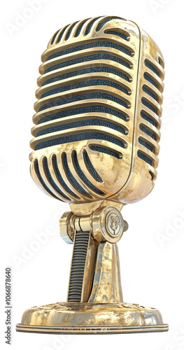 Explore the timeless elegance of a vintage microphone in music history and culture transparent background photo