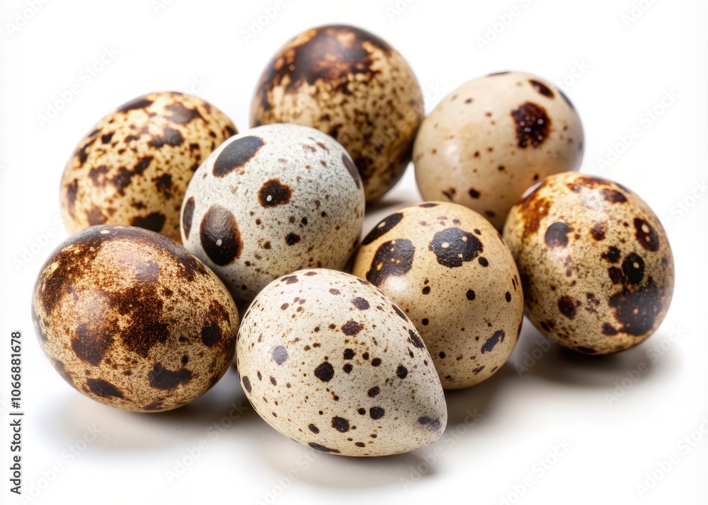 Isolated Quail Eggs on White Background for Culinary Projects - Fresh Natural Ingredients and Food Photography Inspiration Isolated Quail Eggs on White Background for Culinary Projects - Fresh Natural Ingredients and Food Photography Inspiration