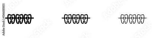 Braces icon in stroke line.