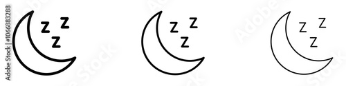 Sleep icon in stroke line.