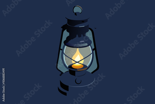 a Antique kerosene lamp high-resolution vector illustration 