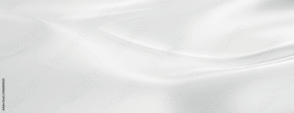 Obraz premium Smooth white background, with a silky texture. The background is elegant and minimalist. White background with soft, flowing waves. Smooth elegant silk fabric texture background vector