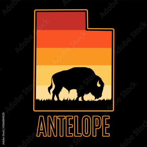 Antelope Island Bison with Sunset Scenery Perfect for Print, Apparel, Sticker, etc