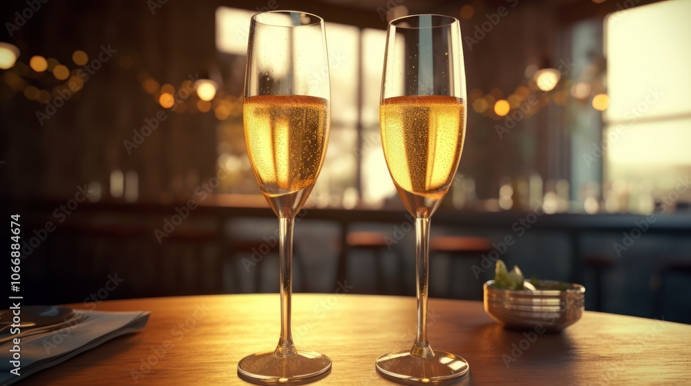 Two Glasses of Sparkling Wine Two Glasses of Sparkling Wine