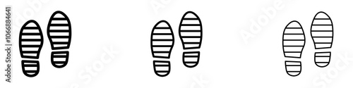 Shoe print icon in stroke line.