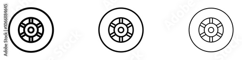 Tyre icon in stroke line.