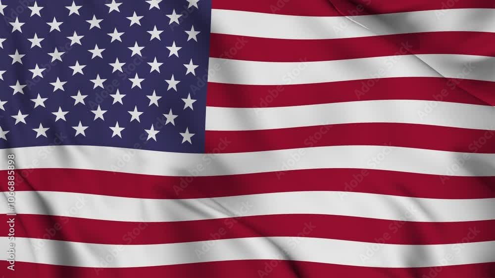 US Independent flag waving in the wind seamless loop animation. 4K US Independent flag waving in the wind seamless loop animation. 4K