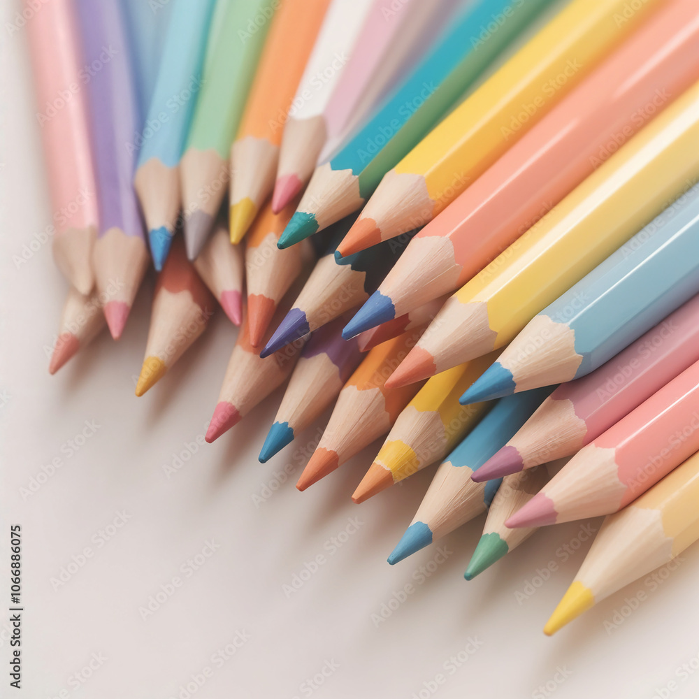A set of colored pencils on a white background 3 A set of colored pencils on a white background 3