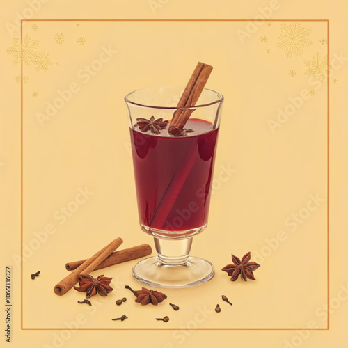 mulled wine with cinnamon sticks