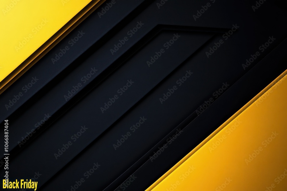 Fototapeta premium Geometric black and yellow abstract background with