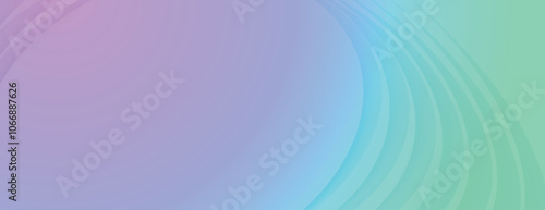 A pastel gradient background with soft purple and green hues. The background features smooth, curved lines. A calming, colorful background. Abstract minimal curved layered texture background vector