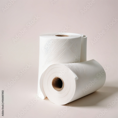 A roll of paper towels on a white background