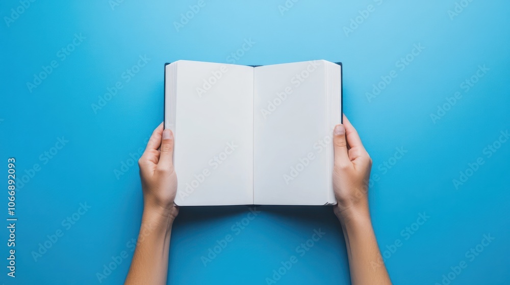 Open Book on Blue Background Open Book on Blue Background