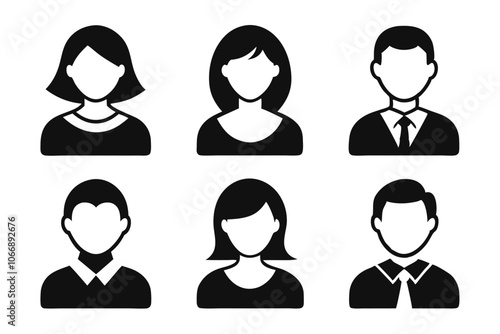 Set of person icon vector. male and female icon vector on white background