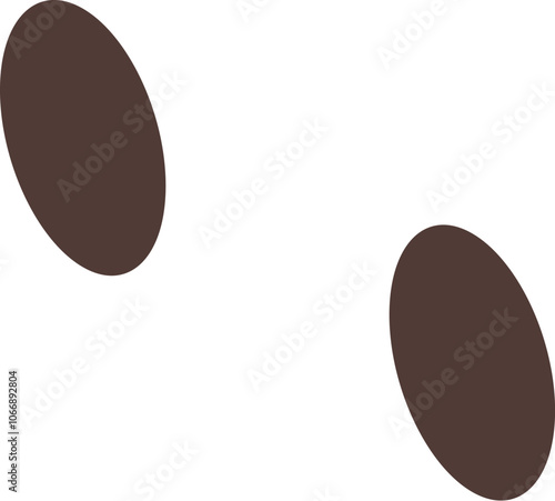 Simple colon punctuation mark created with two brown ovals on white background