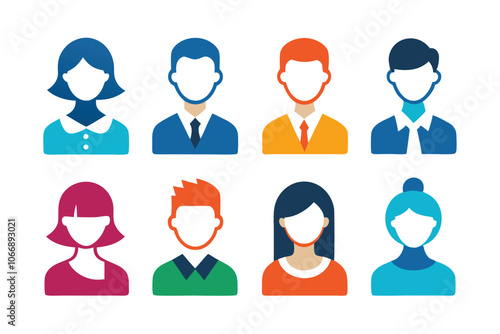 Set of person icon vector. male and female icon vector on white background