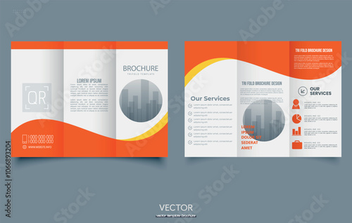 Business marketing triford corporate brochure design Business three-layer brochure design Template , print ready