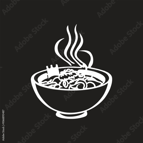 Soup with ramen noodles Noodles Vector illustration