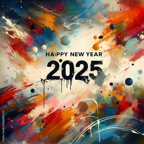 Happy New Year 2025 Background Image Design 