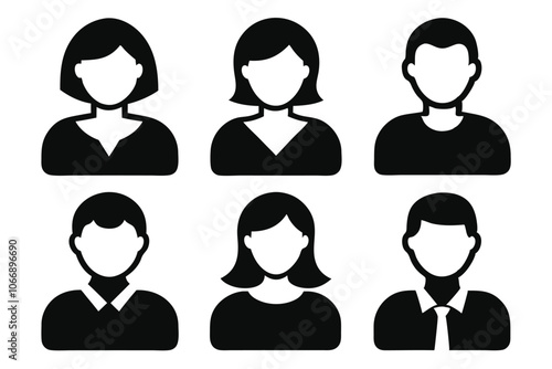 Set of person icon vector. male and female icon vector on white background