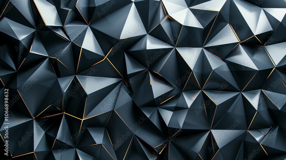 A geometric pattern of dark blue triangles with thin gold edges. A geometric pattern of dark blue triangles with thin gold edges.