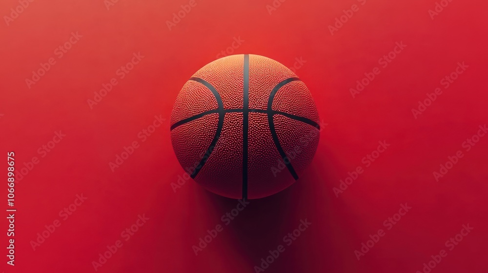 Obraz premium Basketball on Red Background