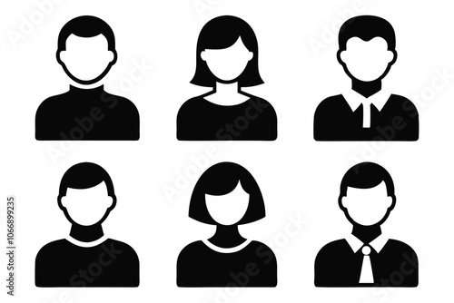 Set of person icon vector. male and female icon vector on white background