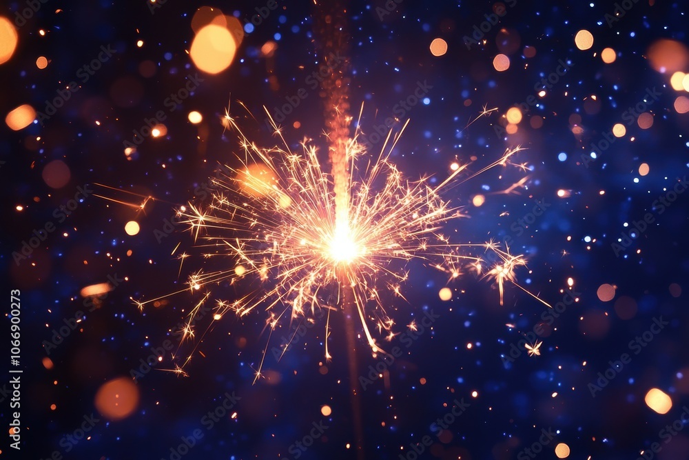 Fototapeta premium new years fireworks, celebrate new year with colorful fireworks on abstract background as part of the citys festive holiday season