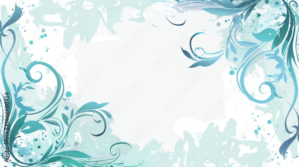 Light blue hand drawn border background presents a serene and artistic view. A charming display of soft color and creativity Light blue hand drawn border background presents a serene and artistic view. A charming display of soft color and creativity